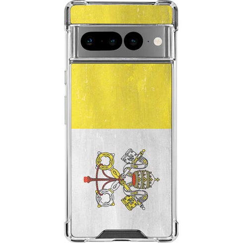 Vatican City Flag Distressed Google Pixel 7 Pro Clear Case